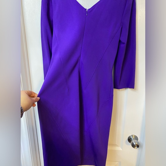 NWT 100% authentic Versace collection purple dress 3/4 length sleeves size 46 - Picture 5 of 8